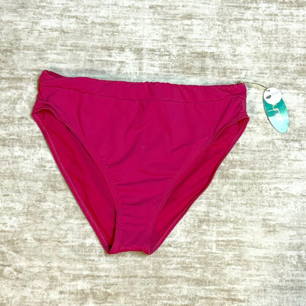 Mynah Women’s Large Pink Bikini Bottom Swim Suit Medium Coverage Colorful Beach